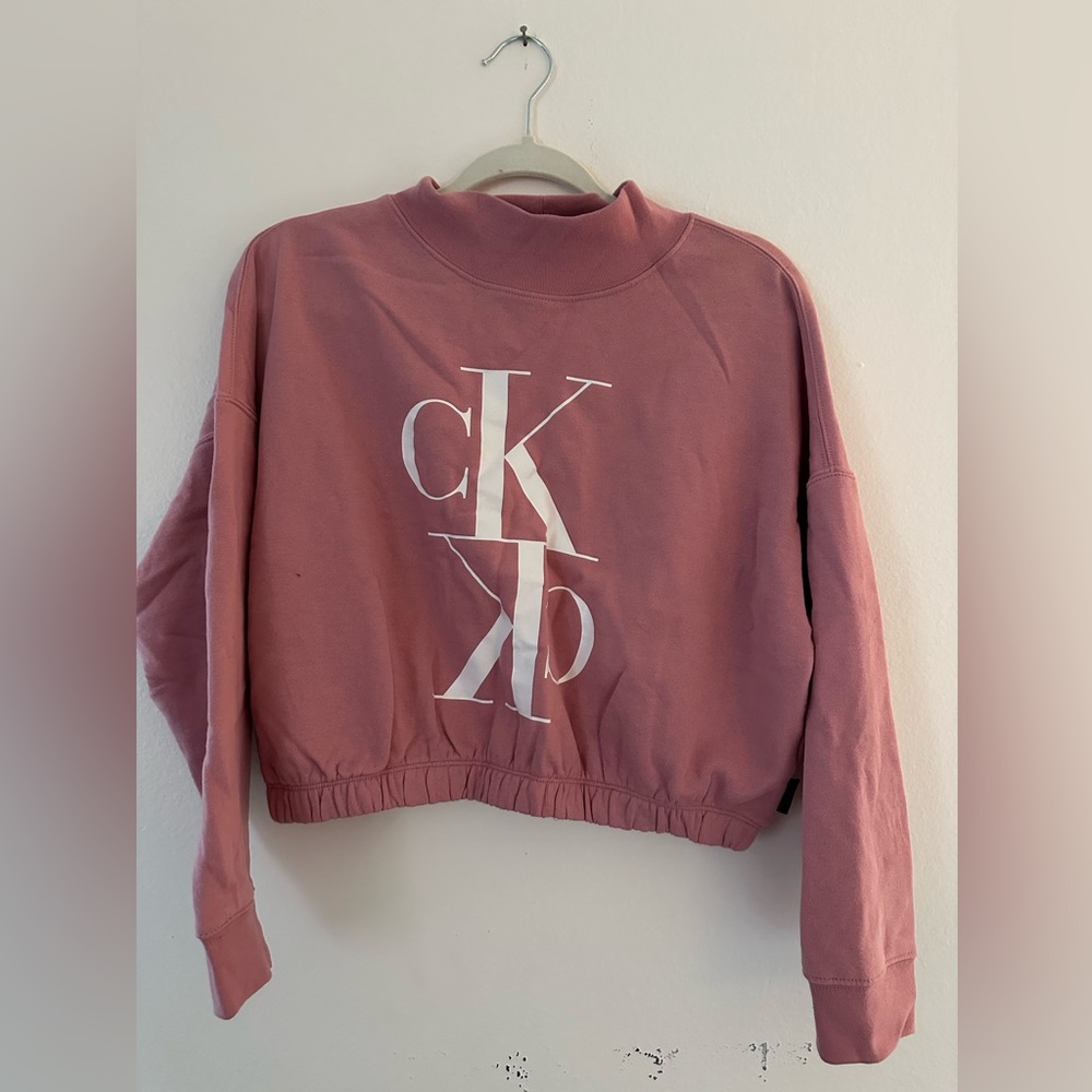 Pink Cropped Calvin Klein Crewneck